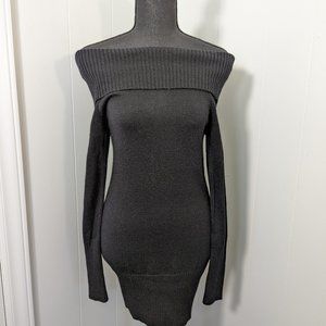 Black, long Sleeve, Off-Shoulder Sweater Dress